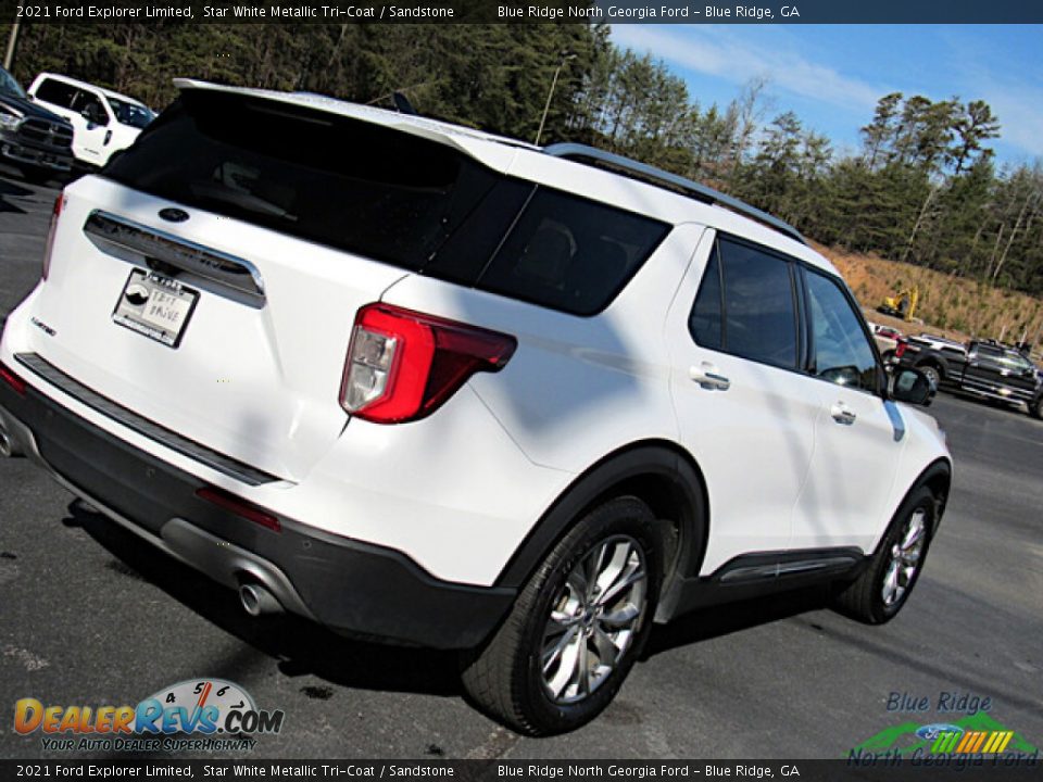 2021 Ford Explorer Limited Star White Metallic Tri-Coat / Sandstone Photo #31