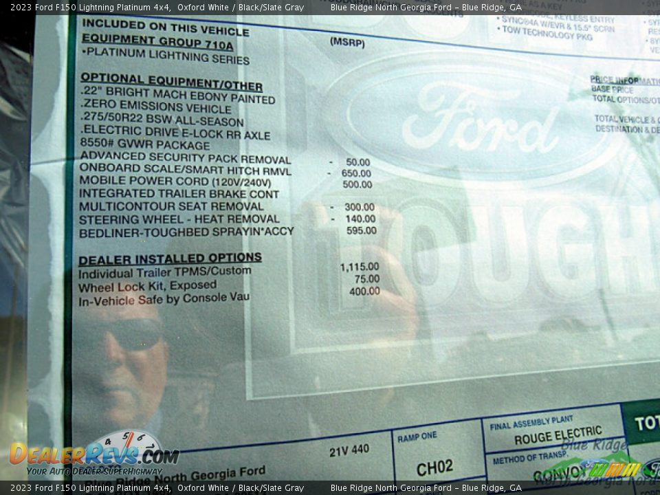 2023 Ford F150 Lightning Platinum 4x4 Window Sticker Photo #24