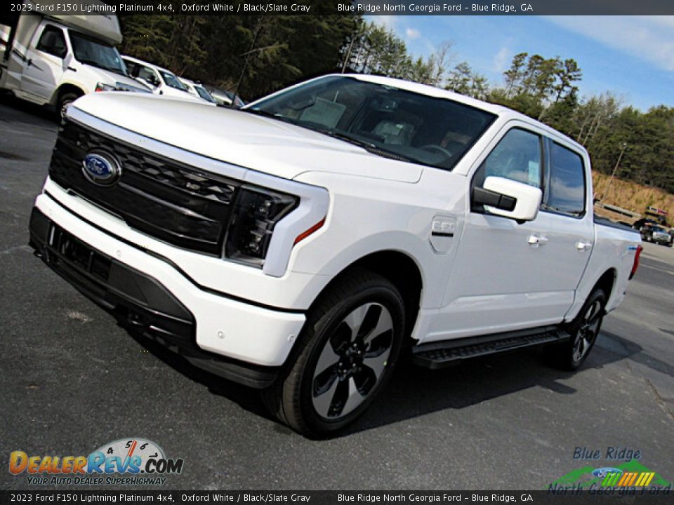 2023 Ford F150 Lightning Platinum 4x4 Oxford White / Black/Slate Gray Photo #25