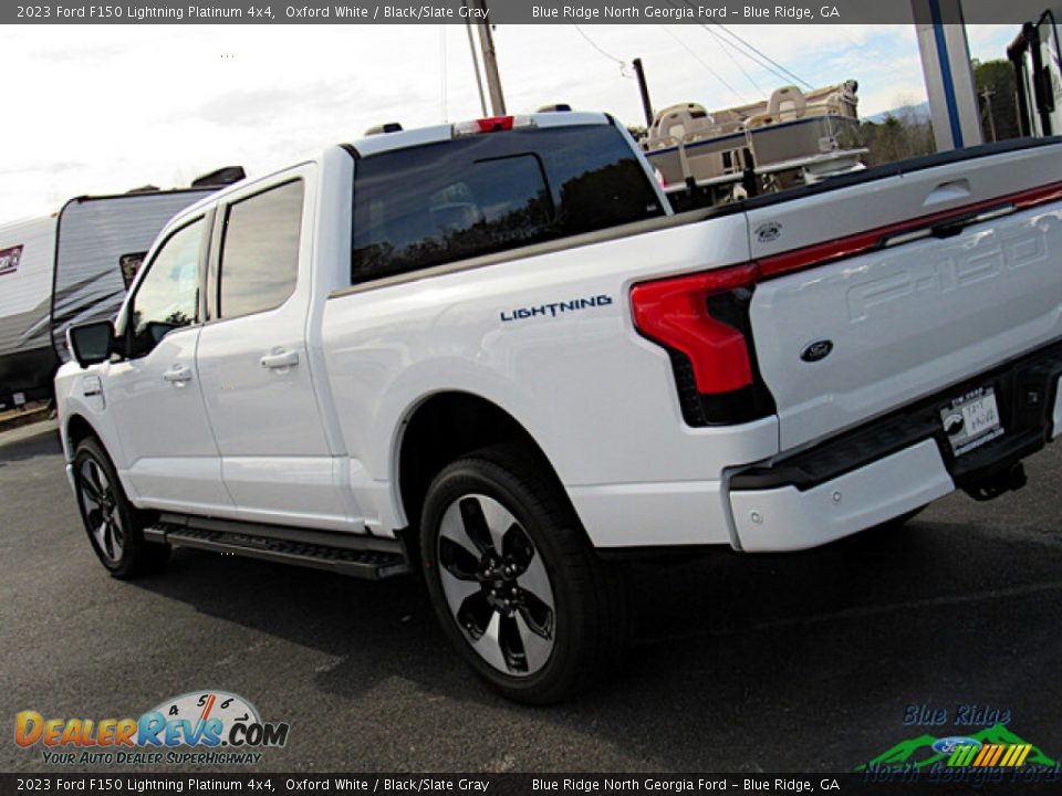 2023 Ford F150 Lightning Platinum 4x4 Oxford White / Black/Slate Gray Photo #28