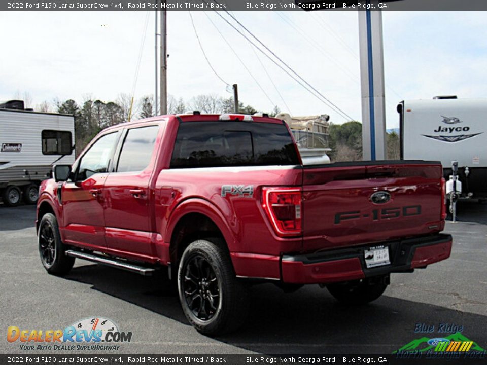 2022 Ford F150 Lariat SuperCrew 4x4 Rapid Red Metallic Tinted / Black Photo #3