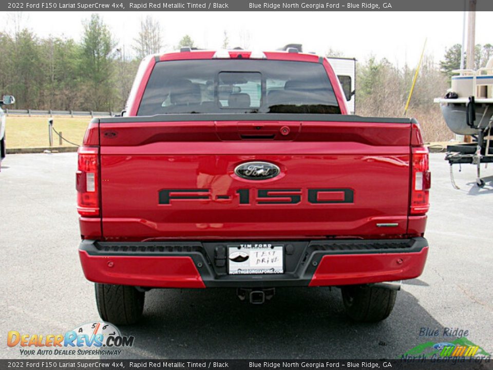 2022 Ford F150 Lariat SuperCrew 4x4 Rapid Red Metallic Tinted / Black Photo #4