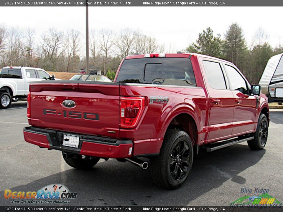 2022 Ford F150 Lariat SuperCrew 4x4 Rapid Red Metallic Tinted / Black Photo #5