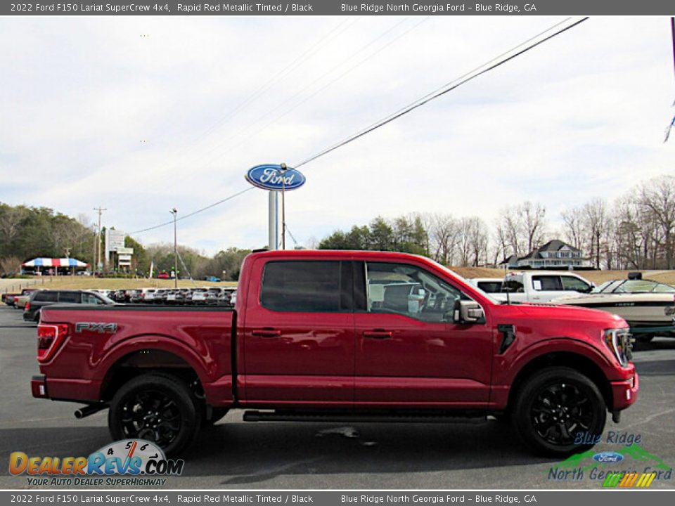 2022 Ford F150 Lariat SuperCrew 4x4 Rapid Red Metallic Tinted / Black Photo #6