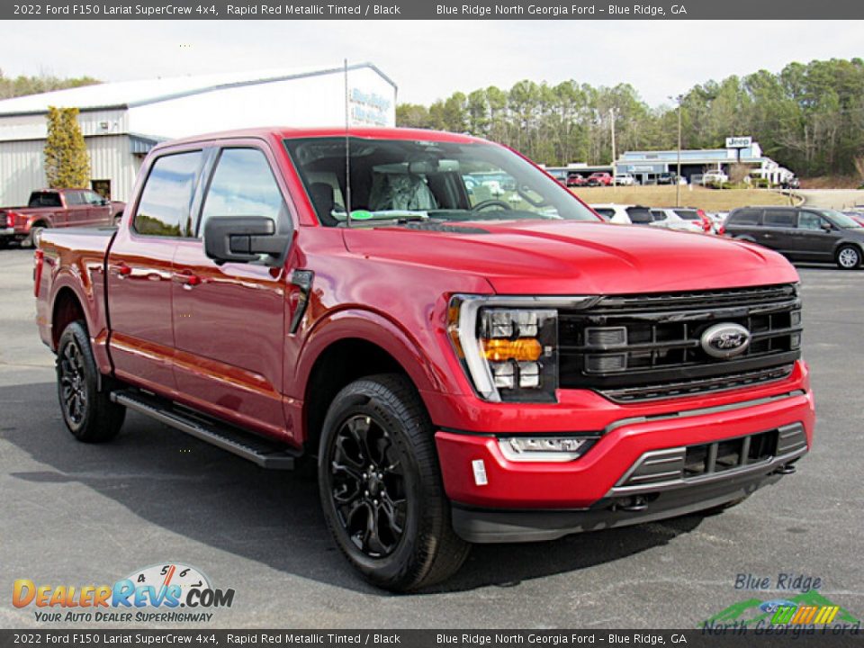 2022 Ford F150 Lariat SuperCrew 4x4 Rapid Red Metallic Tinted / Black Photo #7