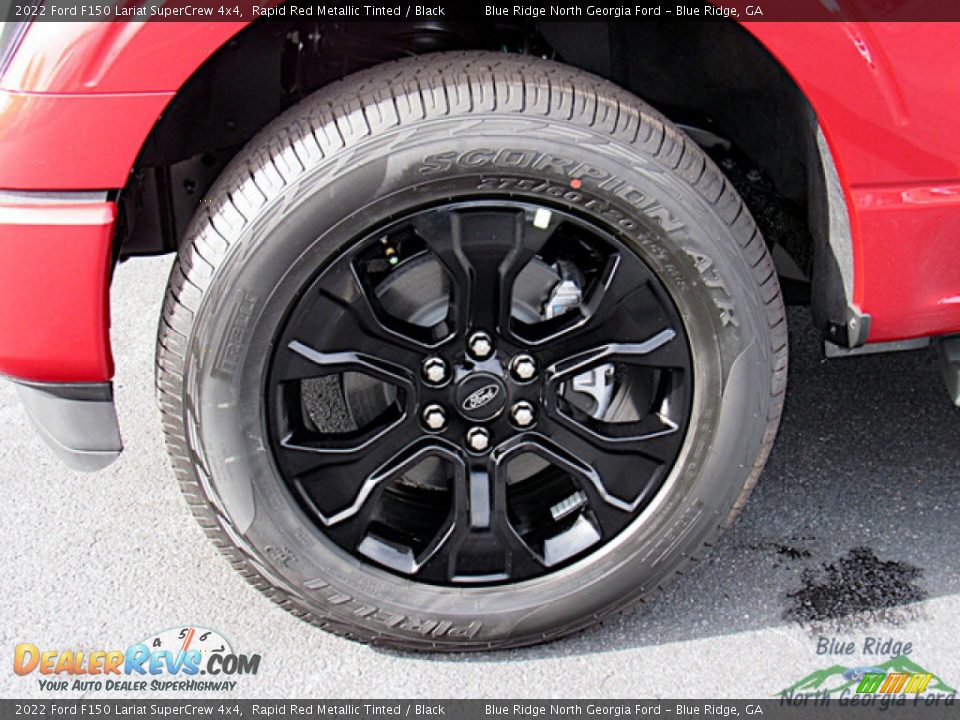 2022 Ford F150 Lariat SuperCrew 4x4 Rapid Red Metallic Tinted / Black Photo #9