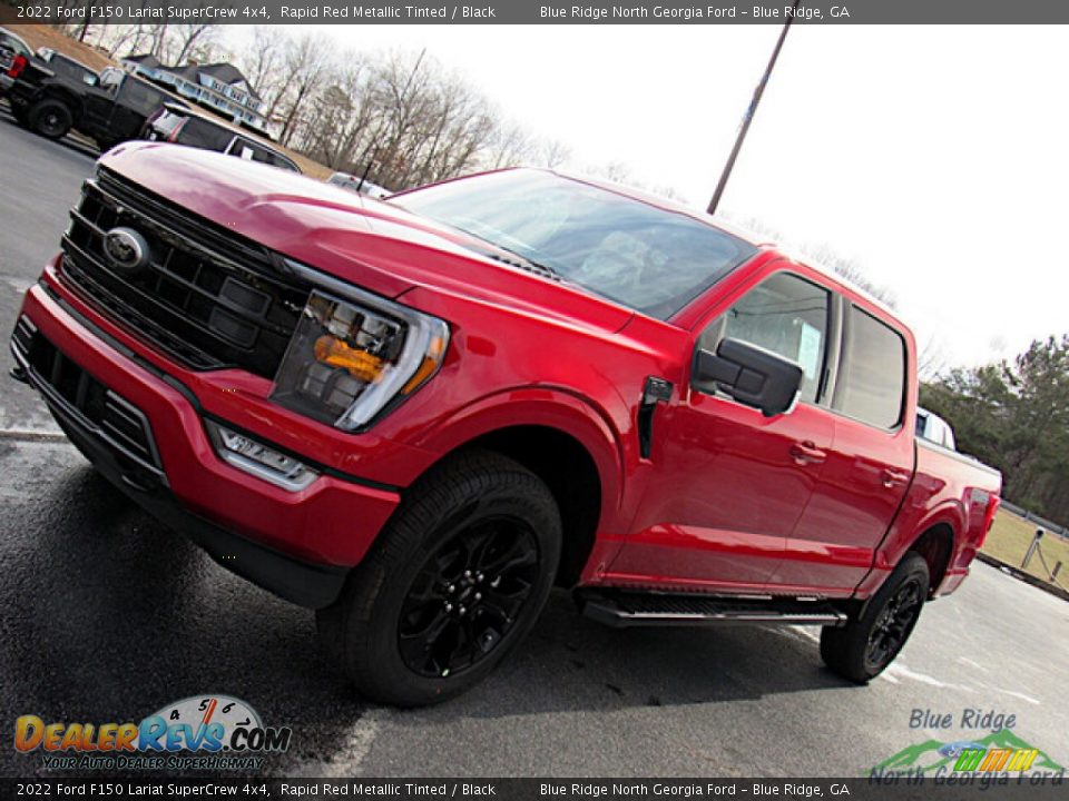 2022 Ford F150 Lariat SuperCrew 4x4 Rapid Red Metallic Tinted / Black Photo #27