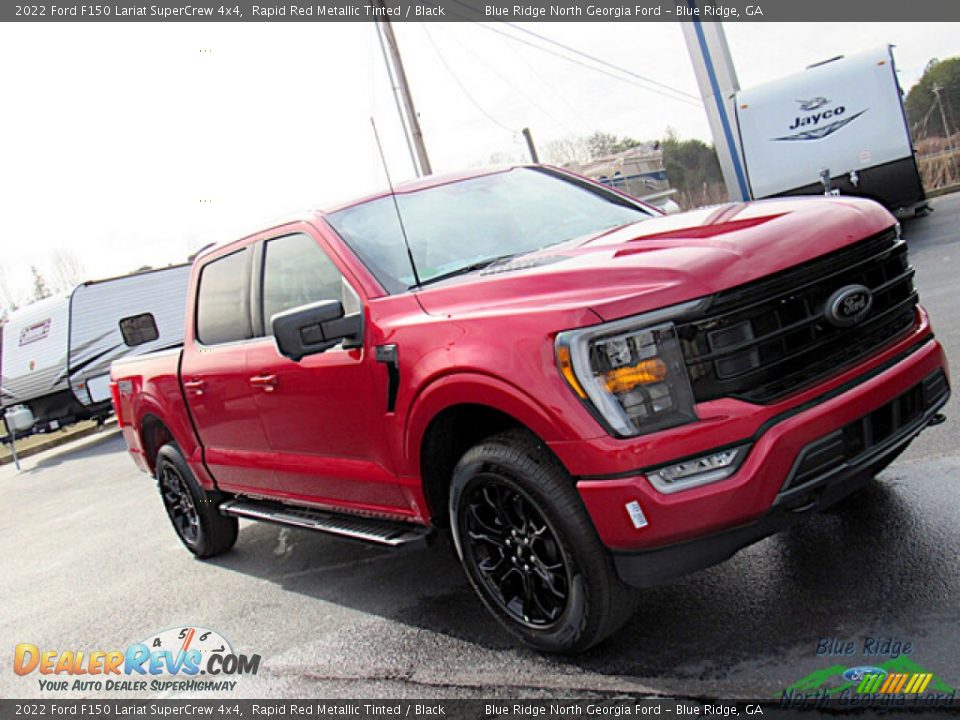 2022 Ford F150 Lariat SuperCrew 4x4 Rapid Red Metallic Tinted / Black Photo #28