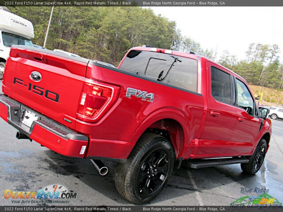 2022 Ford F150 Lariat SuperCrew 4x4 Rapid Red Metallic Tinted / Black Photo #29