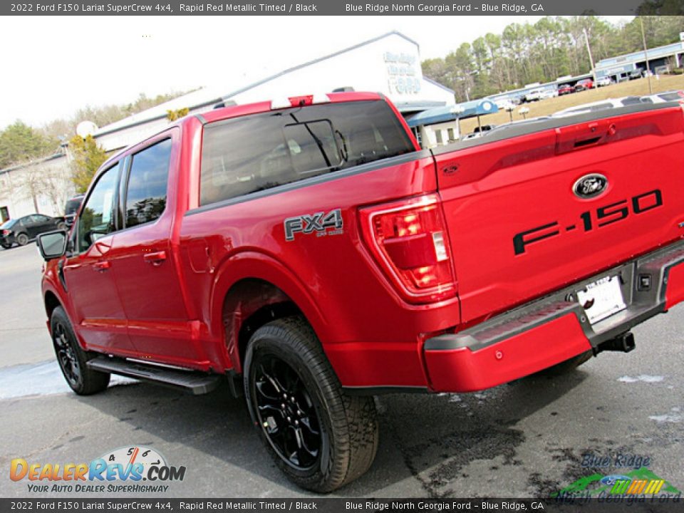 2022 Ford F150 Lariat SuperCrew 4x4 Rapid Red Metallic Tinted / Black Photo #30