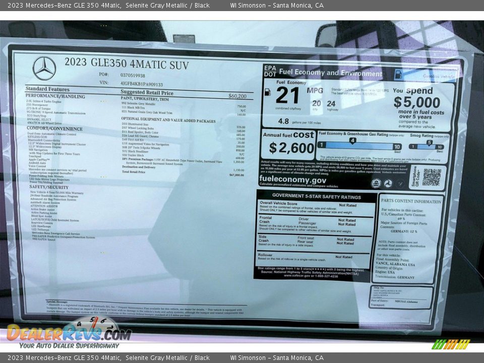 2023 Mercedes-Benz GLE 350 4Matic Selenite Gray Metallic / Black Photo #13