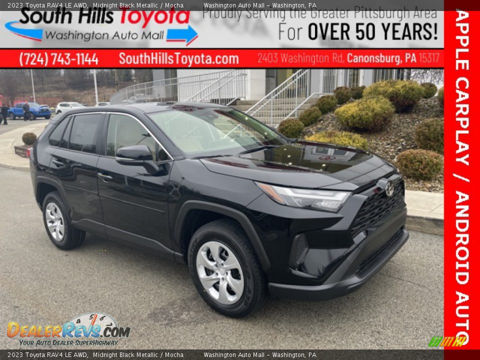 2023 Toyota RAV4 LE AWD Midnight Black Metallic / Mocha Photo #1