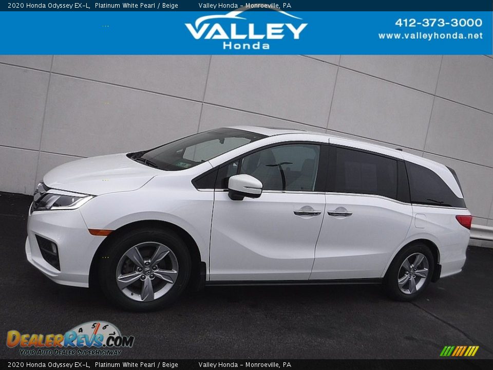 2020 Honda Odyssey EX-L Platinum White Pearl / Beige Photo #2