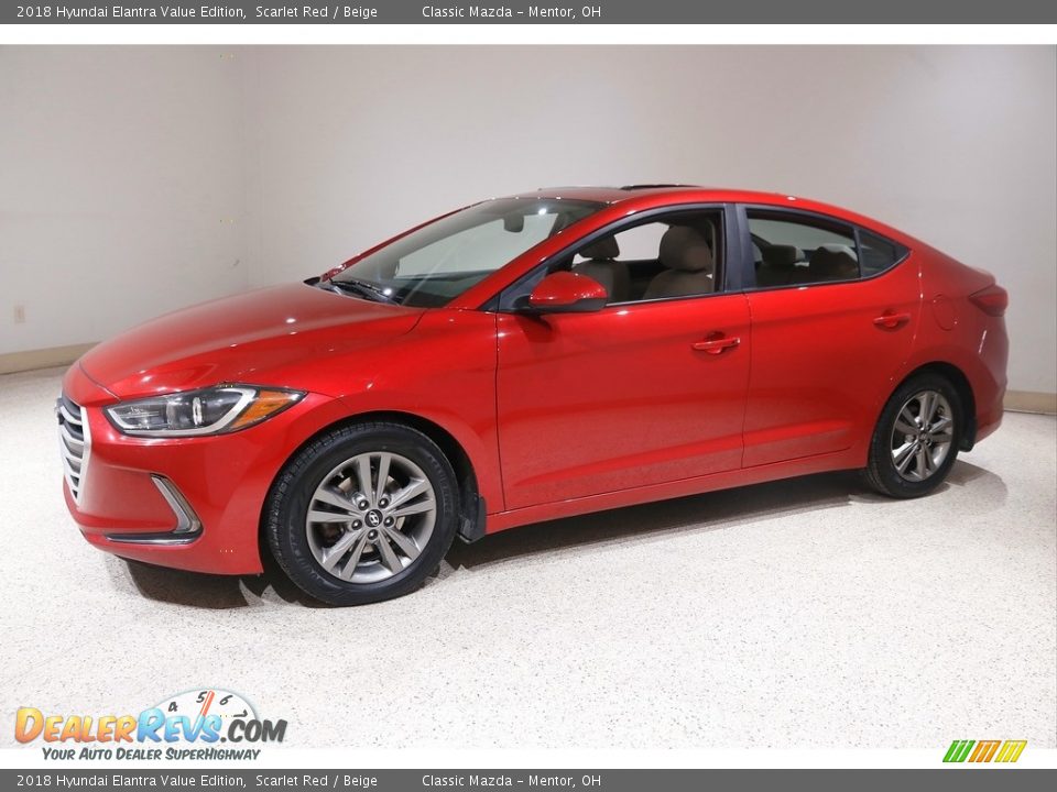 2018 Hyundai Elantra Value Edition Scarlet Red / Beige Photo #3
