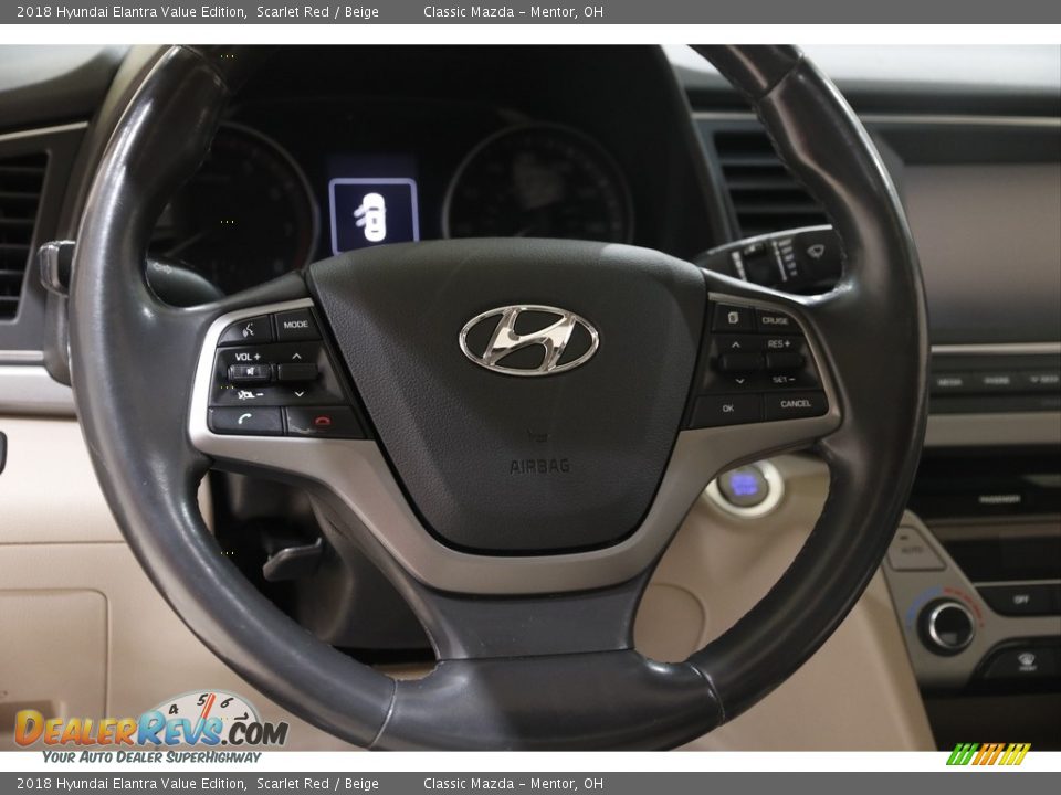 2018 Hyundai Elantra Value Edition Scarlet Red / Beige Photo #7