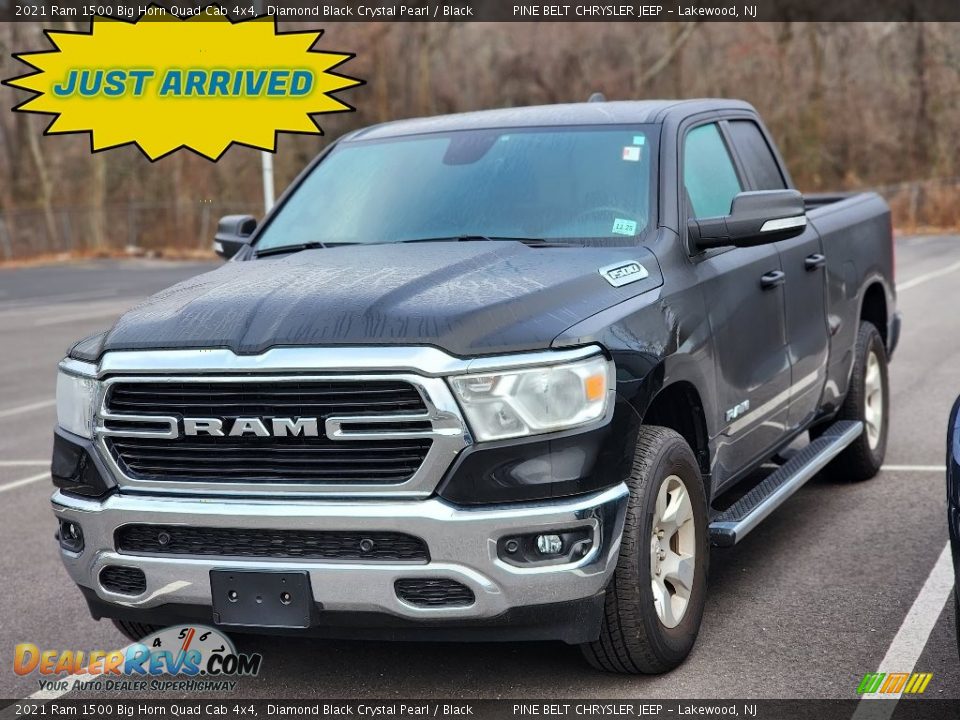 2021 Ram 1500 Big Horn Quad Cab 4x4 Diamond Black Crystal Pearl / Black Photo #1