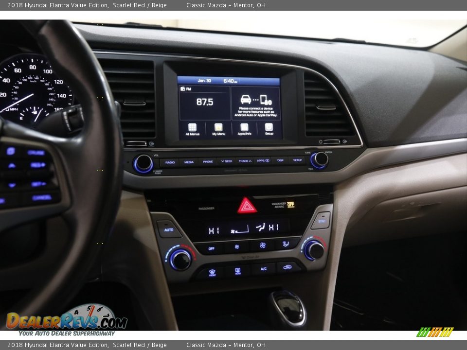 2018 Hyundai Elantra Value Edition Scarlet Red / Beige Photo #9