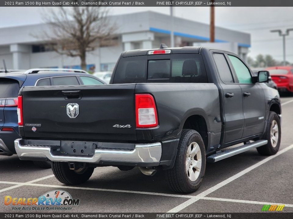 2021 Ram 1500 Big Horn Quad Cab 4x4 Diamond Black Crystal Pearl / Black Photo #6