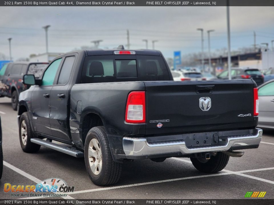 2021 Ram 1500 Big Horn Quad Cab 4x4 Diamond Black Crystal Pearl / Black Photo #8