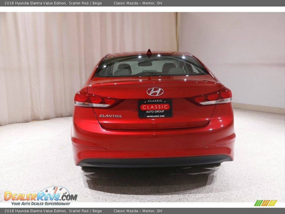 2018 Hyundai Elantra Value Edition Scarlet Red / Beige Photo #17
