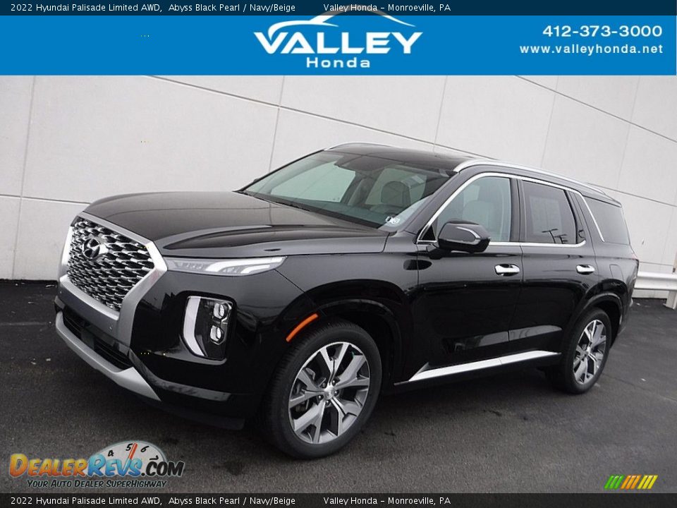 2022 Hyundai Palisade Limited AWD Abyss Black Pearl / Navy/Beige Photo #1