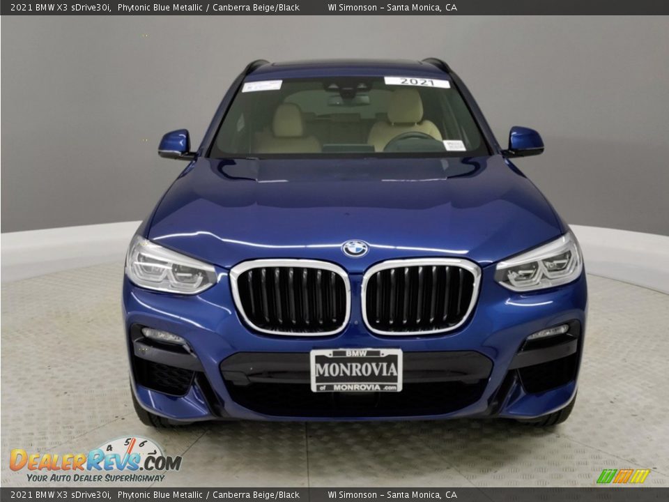 2021 BMW X3 sDrive30i Phytonic Blue Metallic / Canberra Beige/Black Photo #2