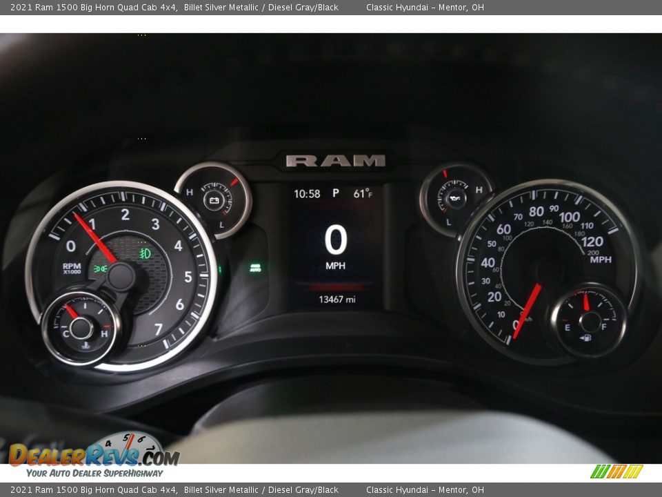 2021 Ram 1500 Big Horn Quad Cab 4x4 Billet Silver Metallic / Diesel Gray/Black Photo #8