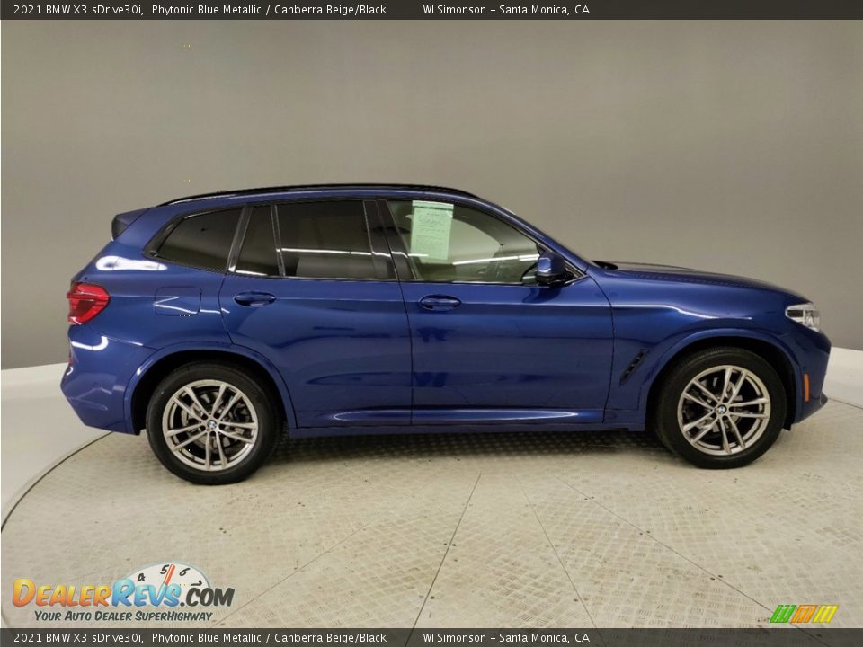 2021 BMW X3 sDrive30i Phytonic Blue Metallic / Canberra Beige/Black Photo #5