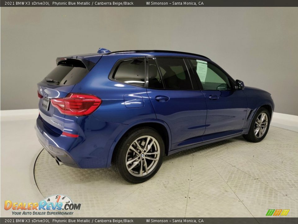 2021 BMW X3 sDrive30i Phytonic Blue Metallic / Canberra Beige/Black Photo #6