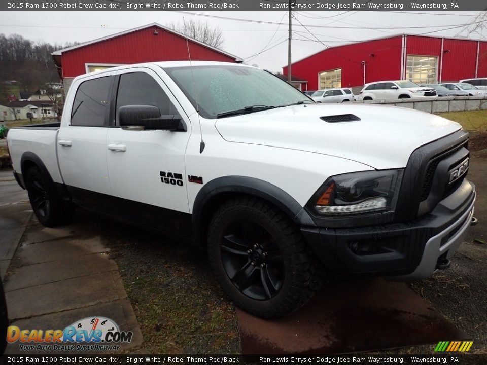 2015 Ram 1500 Rebel Crew Cab 4x4 Bright White / Rebel Theme Red/Black Photo #4