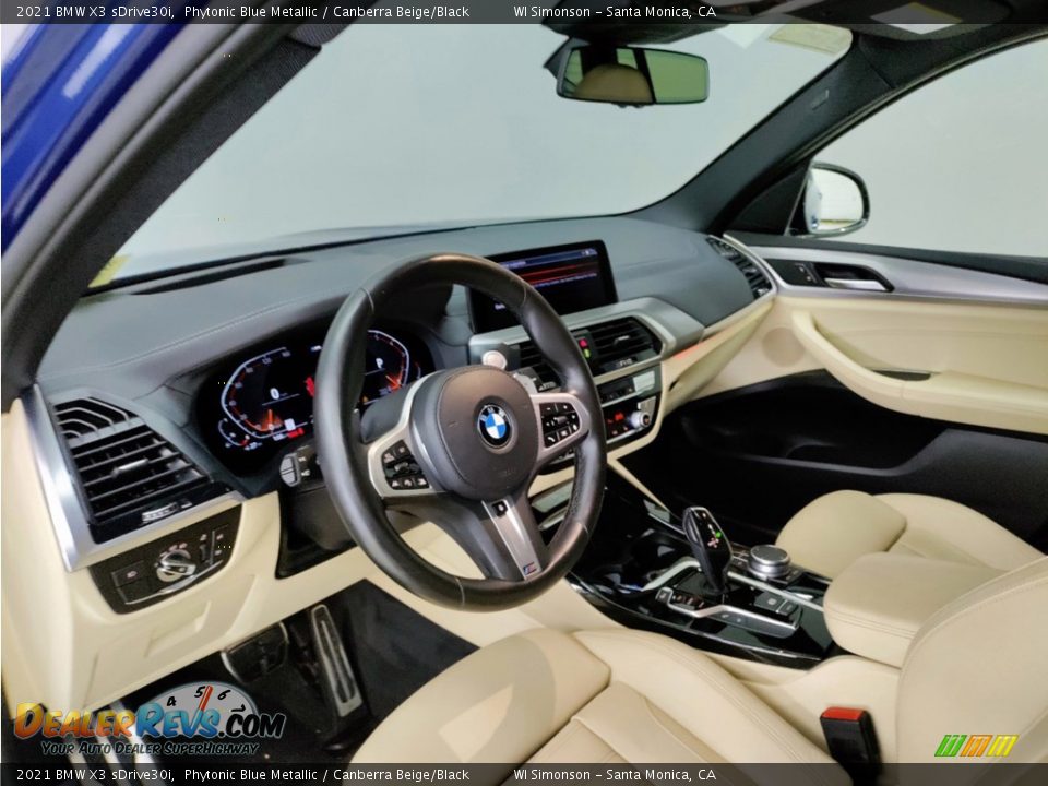 2021 BMW X3 sDrive30i Phytonic Blue Metallic / Canberra Beige/Black Photo #14