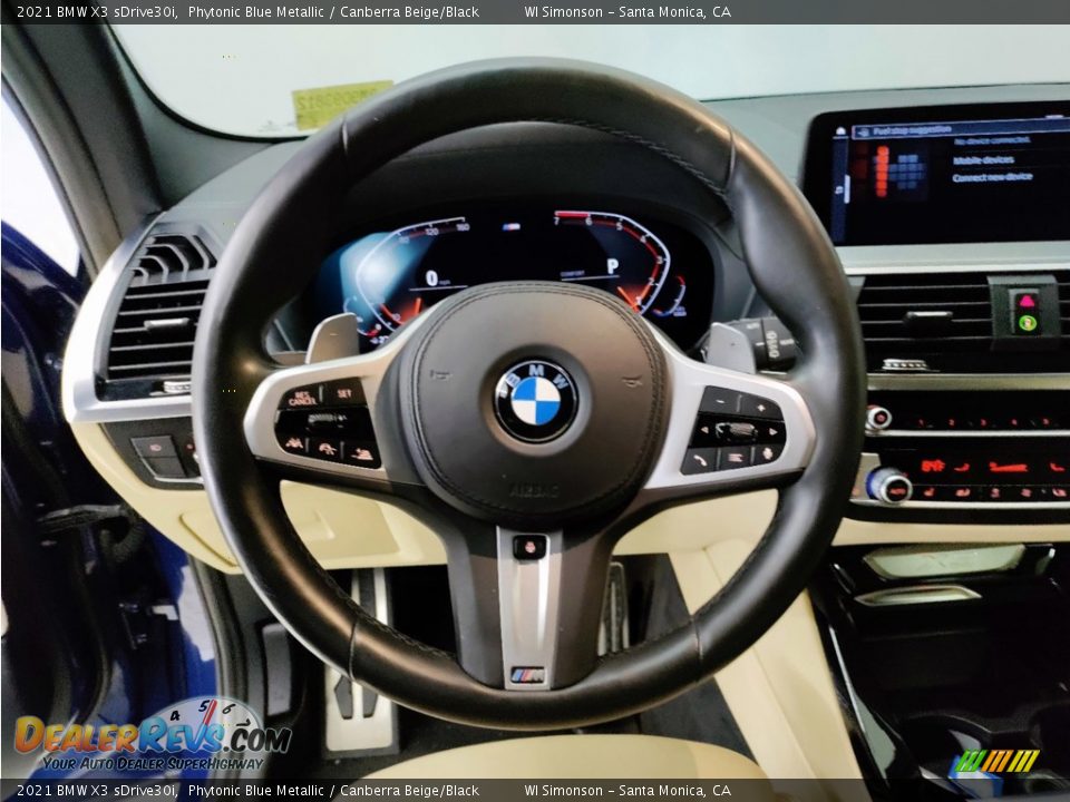 2021 BMW X3 sDrive30i Phytonic Blue Metallic / Canberra Beige/Black Photo #15