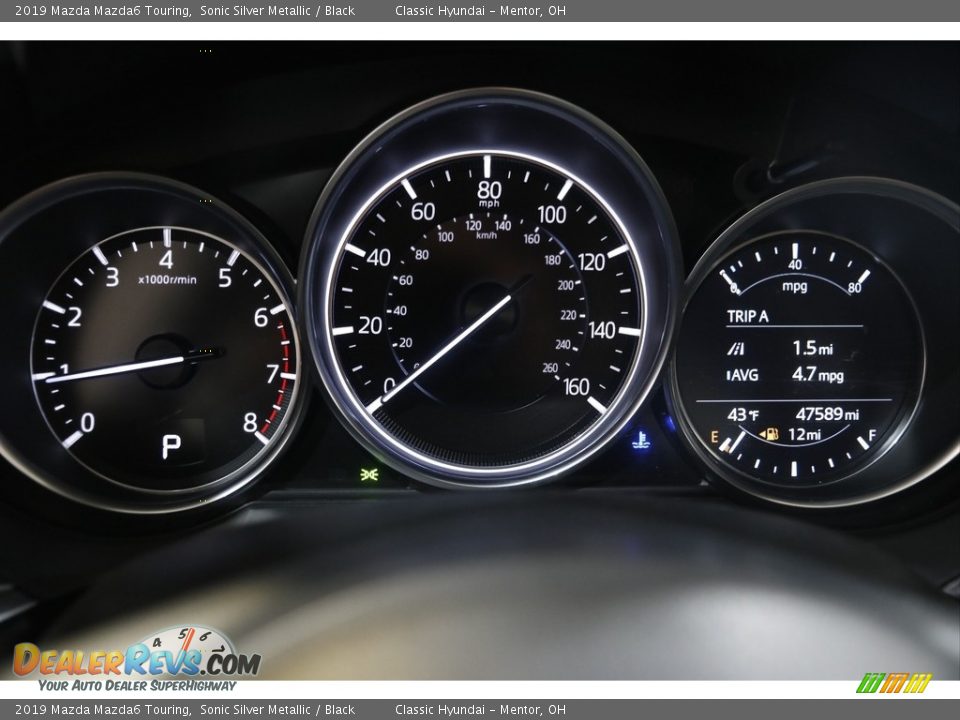 2019 Mazda Mazda6 Touring Sonic Silver Metallic / Black Photo #8