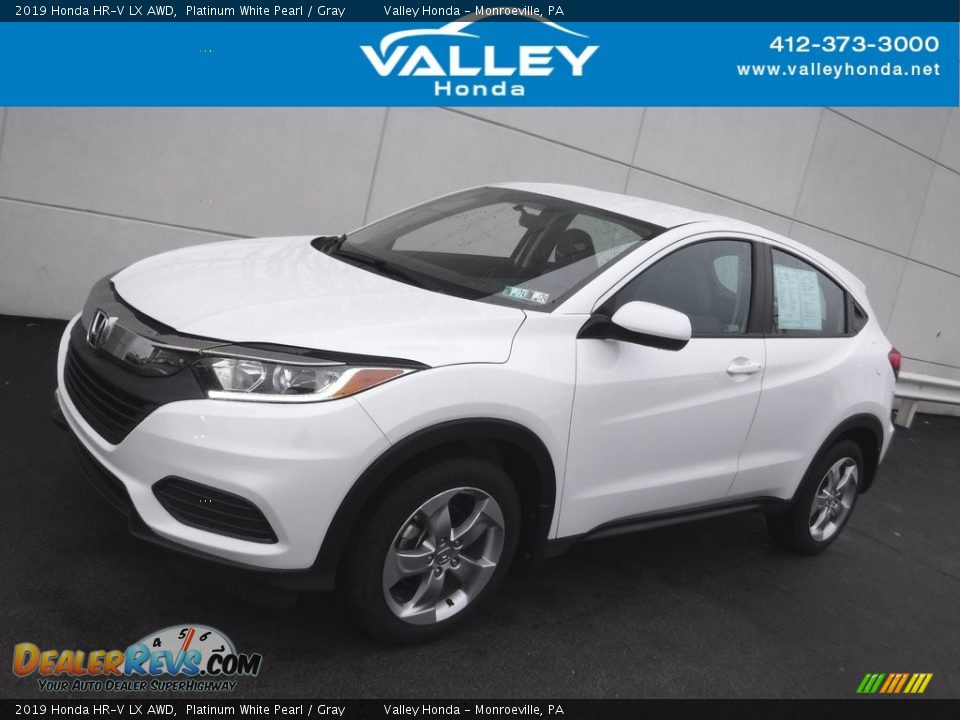 2019 Honda HR-V LX AWD Platinum White Pearl / Gray Photo #1