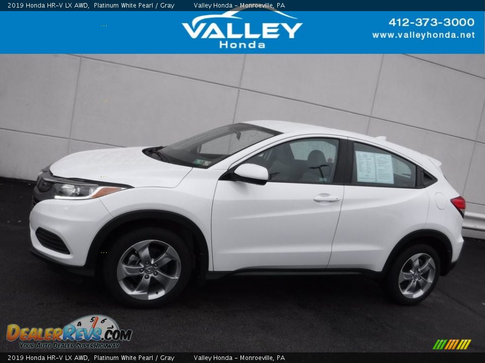 2019 Honda HR-V LX AWD Platinum White Pearl / Gray Photo #2