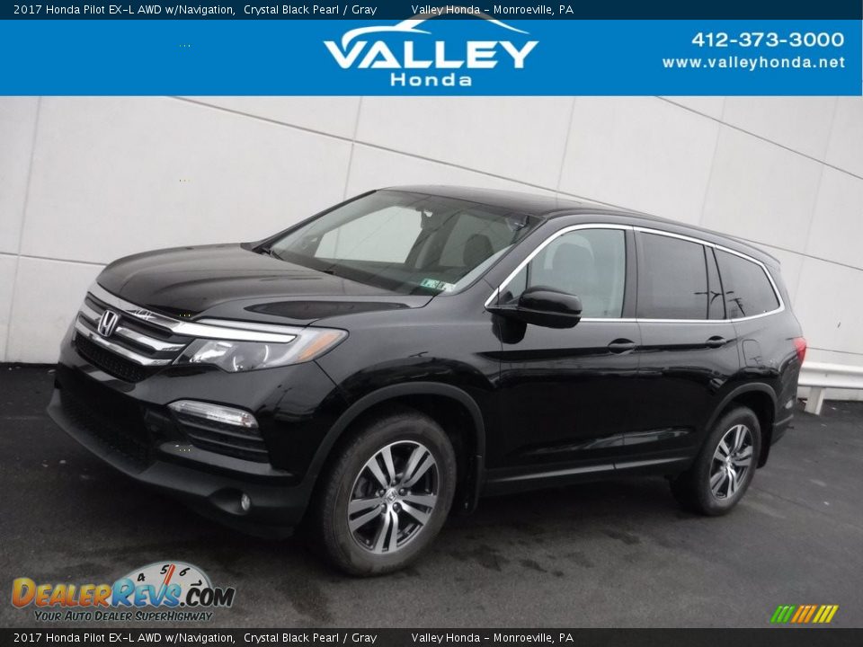 2017 Honda Pilot EX-L AWD w/Navigation Crystal Black Pearl / Gray Photo #1