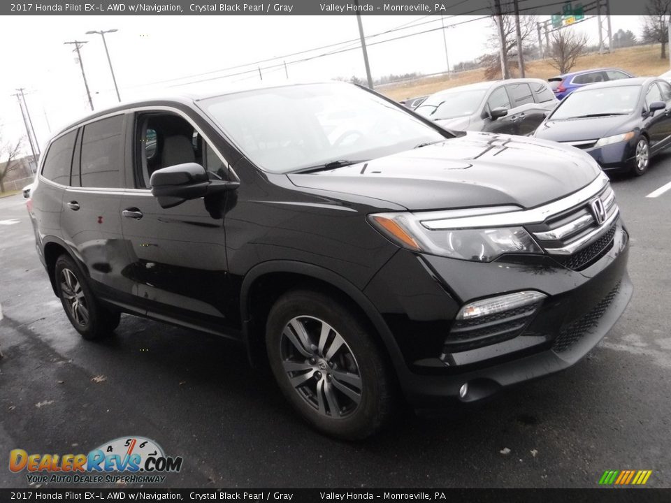 2017 Honda Pilot EX-L AWD w/Navigation Crystal Black Pearl / Gray Photo #6