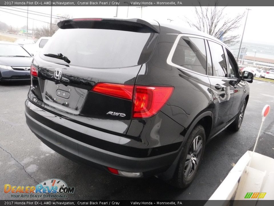 2017 Honda Pilot EX-L AWD w/Navigation Crystal Black Pearl / Gray Photo #7