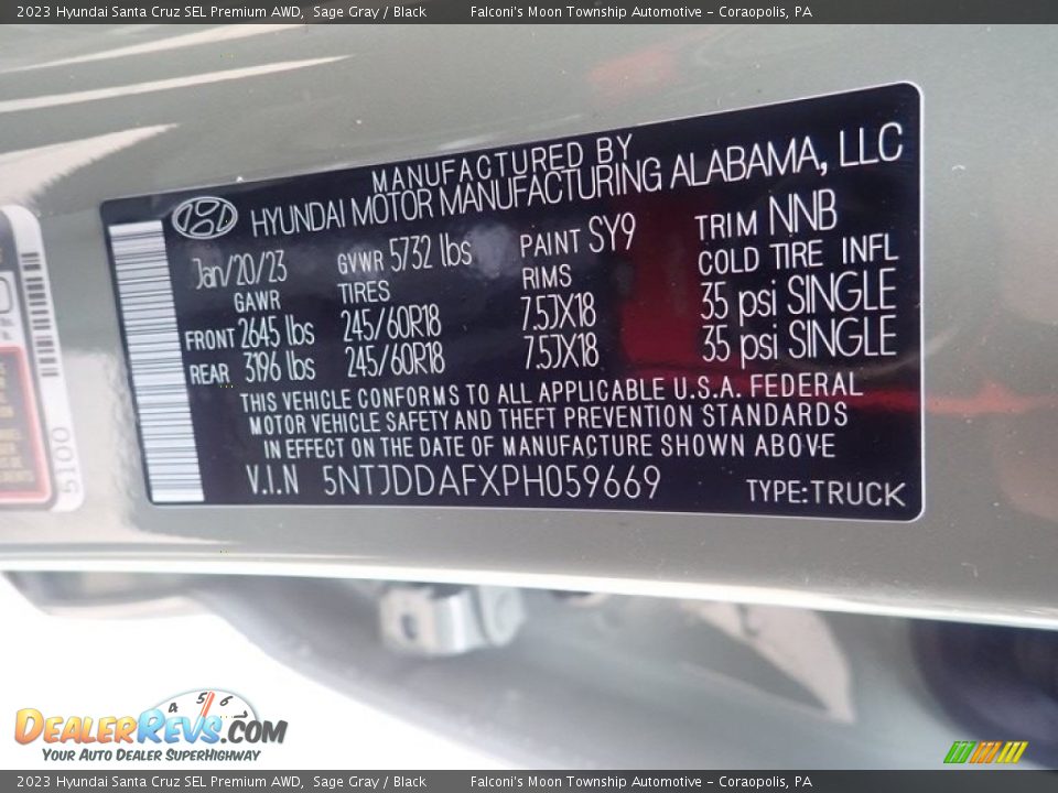 2023 Hyundai Santa Cruz SEL Premium AWD Sage Gray / Black Photo #18