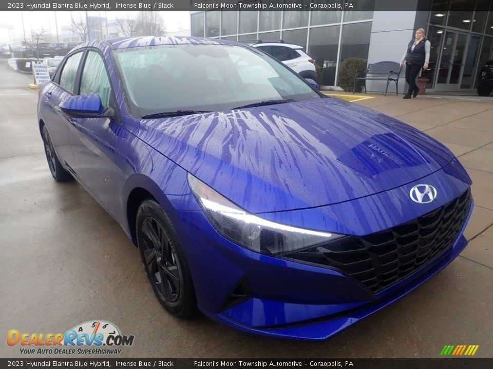2023 Hyundai Elantra Blue Hybrid Intense Blue / Black Photo #9
