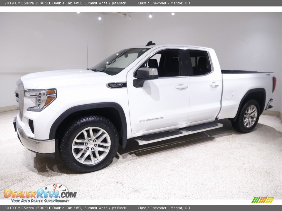 2019 GMC Sierra 1500 SLE Double Cab 4WD Summit White / Jet Black Photo #3