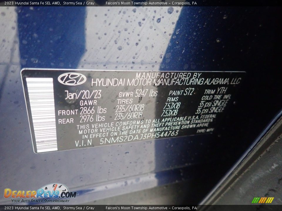 2023 Hyundai Santa Fe SEL AWD Stormy Sea / Gray Photo #18