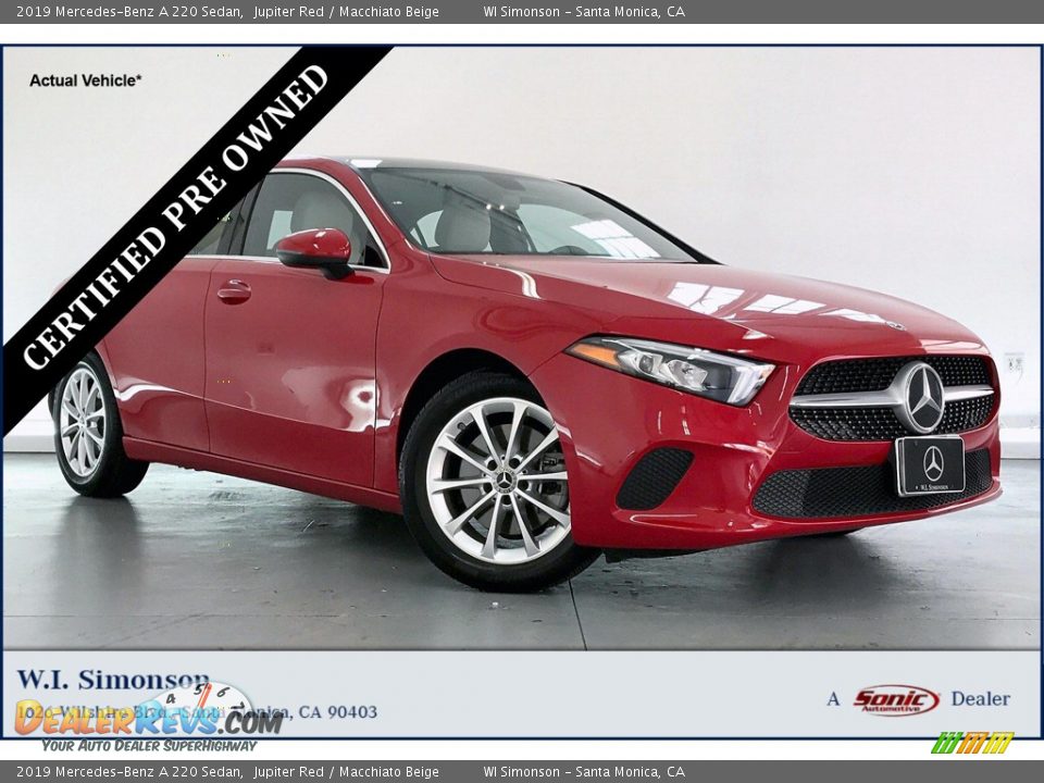 2019 Mercedes-Benz A 220 Sedan Jupiter Red / Macchiato Beige Photo #1