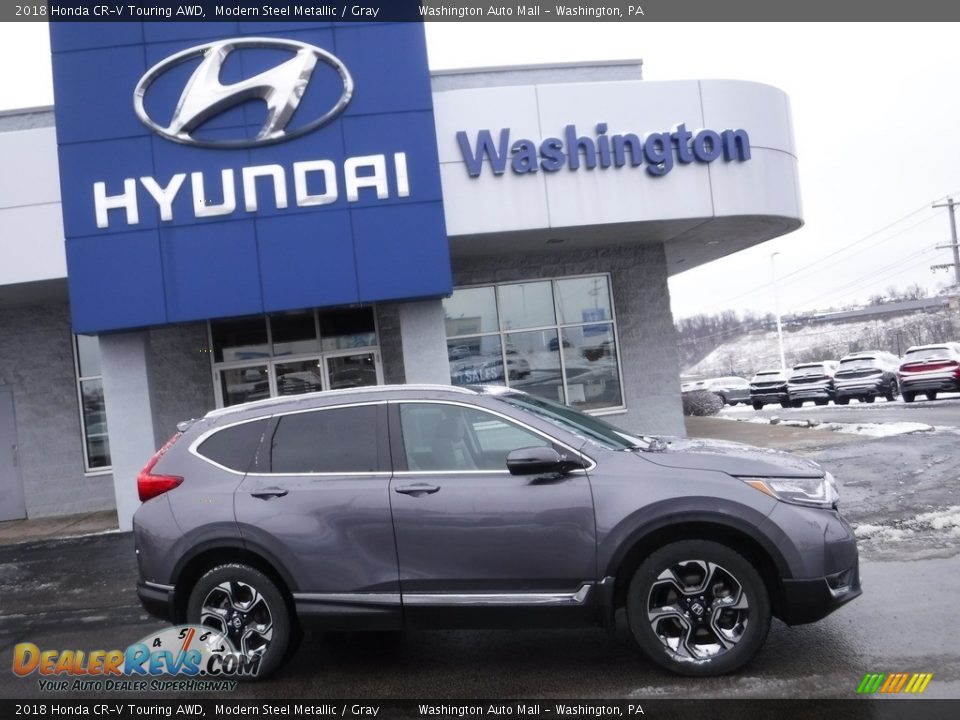 2018 Honda CR-V Touring AWD Modern Steel Metallic / Gray Photo #2