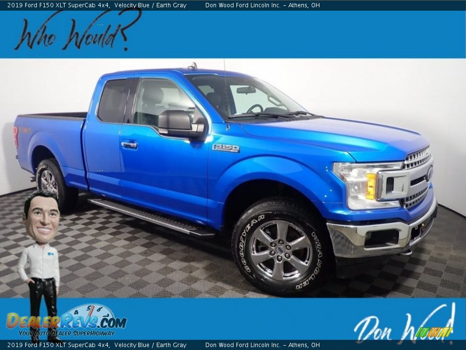 2019 Ford F150 XLT SuperCab 4x4 Velocity Blue / Earth Gray Photo #1