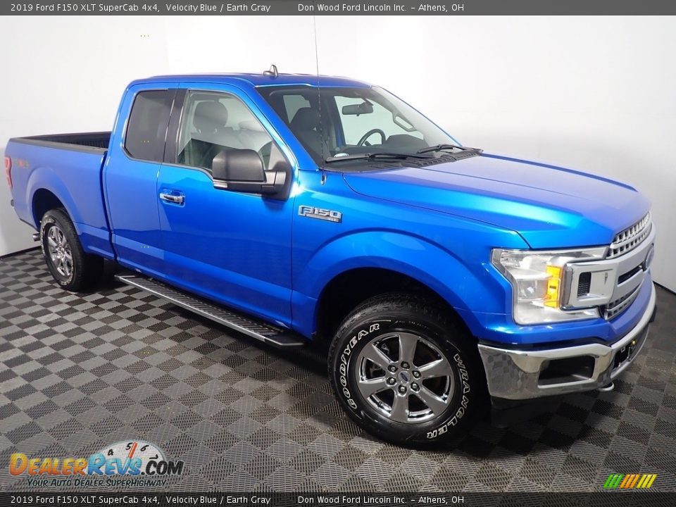 2019 Ford F150 XLT SuperCab 4x4 Velocity Blue / Earth Gray Photo #3