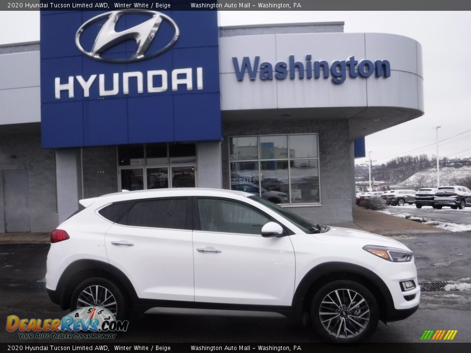 2020 Hyundai Tucson Limited AWD Winter White / Beige Photo #2