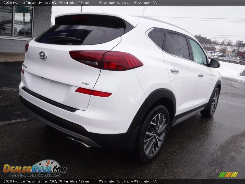 2020 Hyundai Tucson Limited AWD Winter White / Beige Photo #9