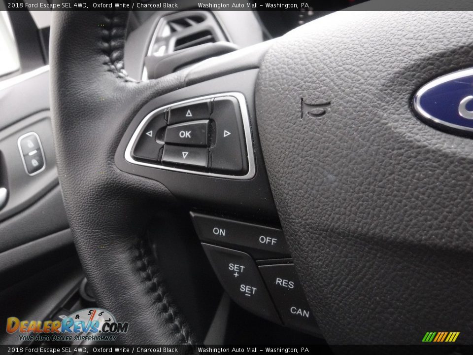 2018 Ford Escape SEL 4WD Oxford White / Charcoal Black Photo #24