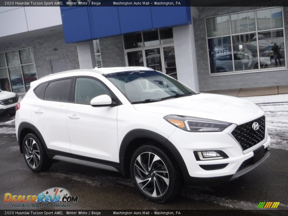 2020 Hyundai Tucson Sport AWD Winter White / Beige Photo #1